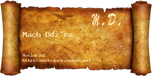Mach Dóra névjegykártya